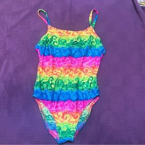 Vtg 90s Kathy Ireland hi cut one piece